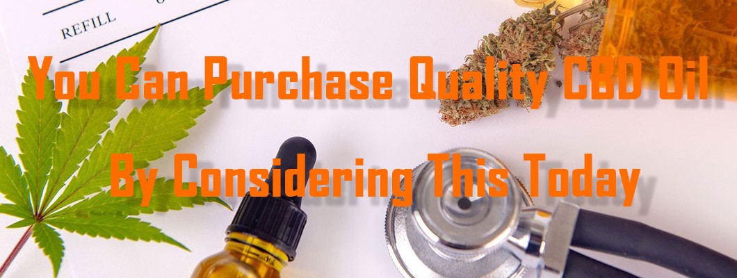 You Can Purchase Quality CBD Oil By Considering This Today