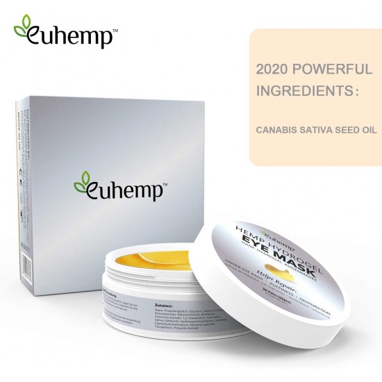 Maschera per gli occhi EUHEMP, cerotti anti-età sotto gli occhi, formula brevetto, prodotta nel Regno Unito