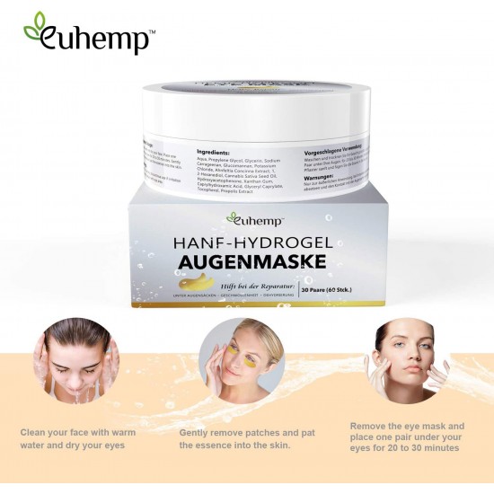 Masque pour les yeux EUHEMP, Anti-Aging Under Eye Patches, Patent Formula, Made in UK