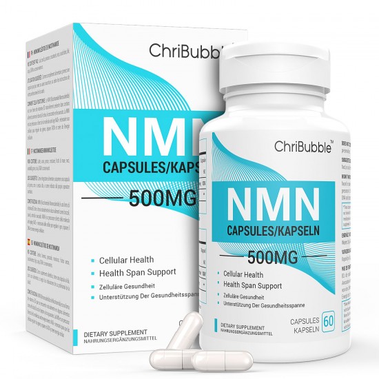 ChriBubble NMN Capsules with Maximum Strength 500mg 60 Capsules