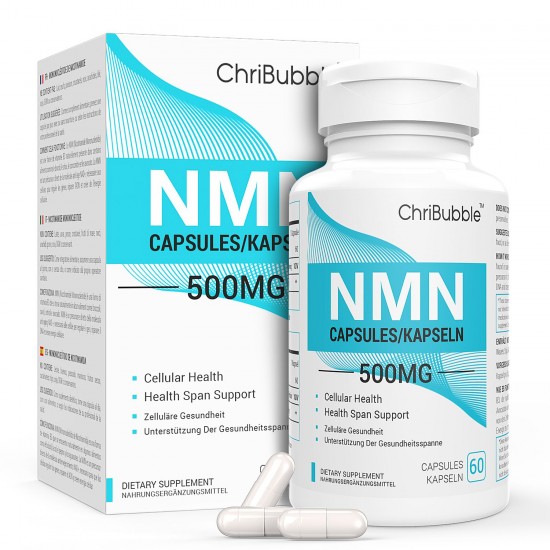 ChriBubble NMN Capsules avec Force Maximale 500mg 60 Capsules