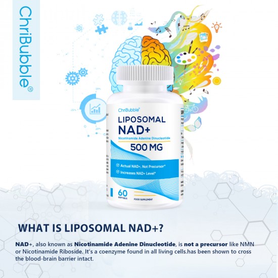 ChriBubble Liposomal NAD+ 500mg with TMG 250mg 60 Softgels