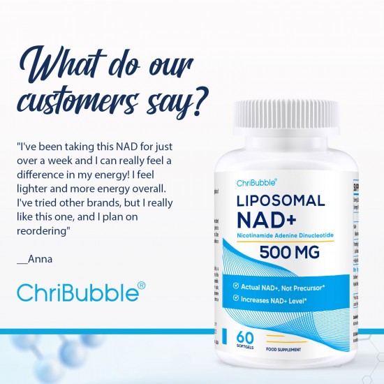 ChriBubble NAD+ liposomal 500mg avec TMG 250mg 60 Capsules Molles