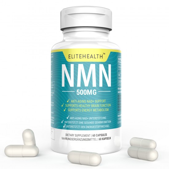 ELITEHEALTH NMN Cápsulas de Máxima Potencia 500mg 60 Cápsulas