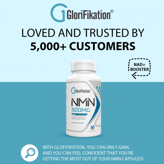 Glorifikation NMN Kapseln mit maximaler Stärke 500mg pro Portion, 60 Kapseln