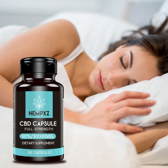 HEMPXZ 90% C-B-D 500mg/Capsula, 60 capsule 30000mg Capsule di Olio di Canapa