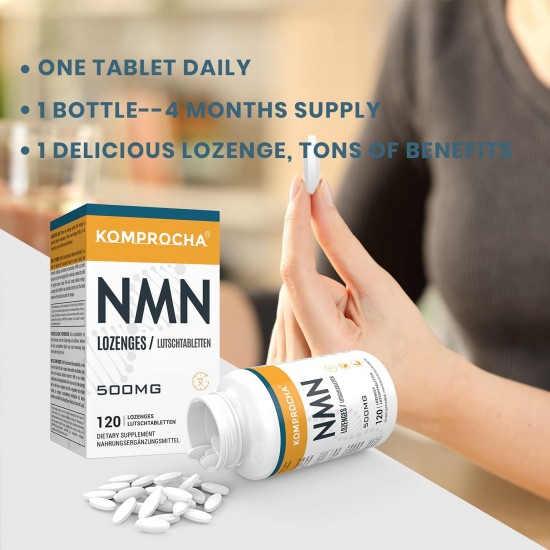 KOMPROCHA NMN Sublingual Lozenges 120 Tablets x 500mg NAD+ Supplement