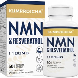 KUMPROICHA Maximum Strength NMN Cápsulas con Trans-Resveratrol, 1100mg por porción, 60 Cápsulas KUMPROICHA Maximum Strength NMN Cápsulas con Trans-Resveratrol, 1100mg por porción, 60 Cápsulas