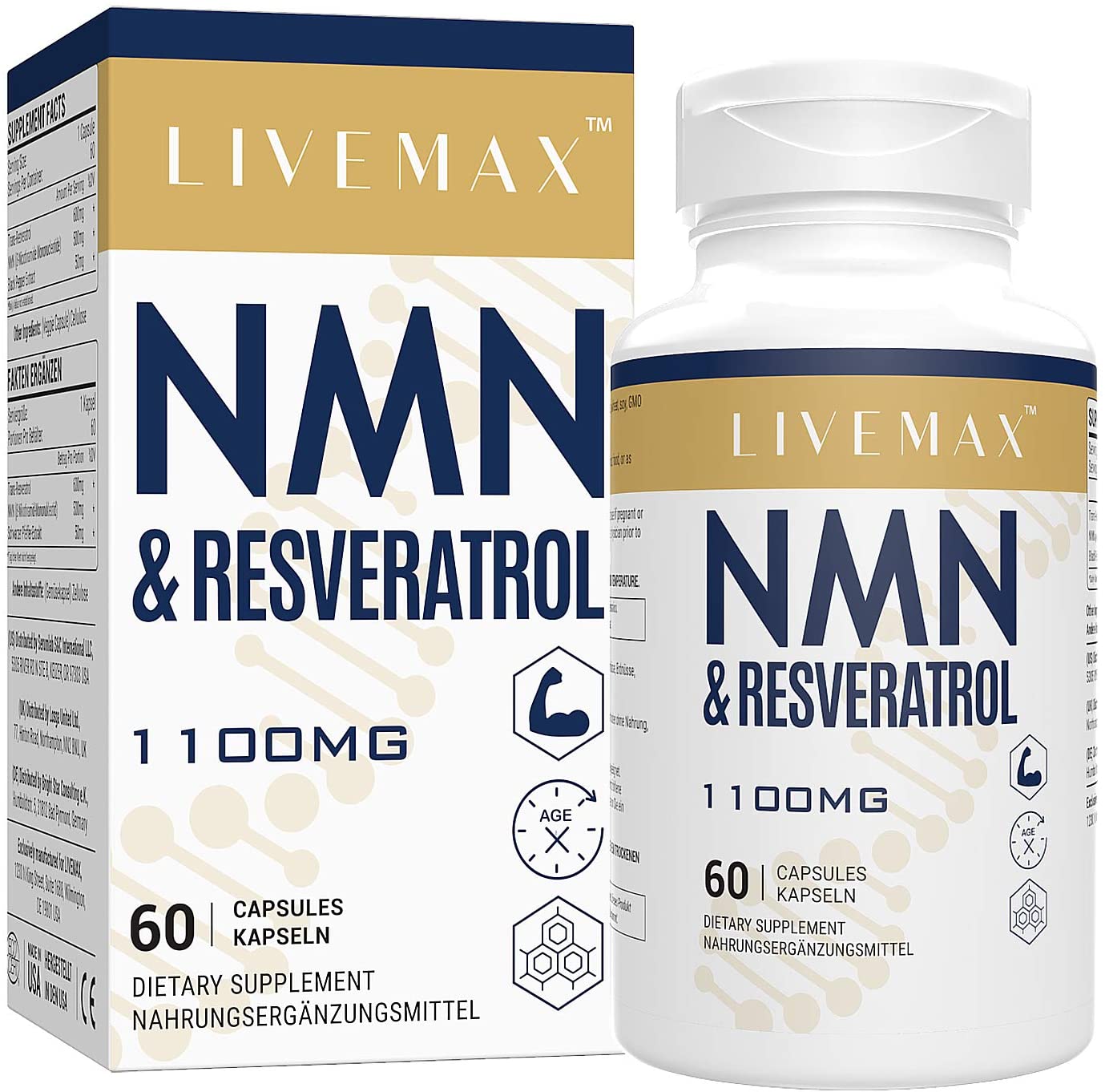 NMN Resveratrol Supplement, 60 Capsules CogniTune, 45% OFF