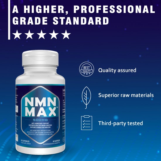 NMN MAX Capsules with Maximum Strength 500mg 60 Capsules