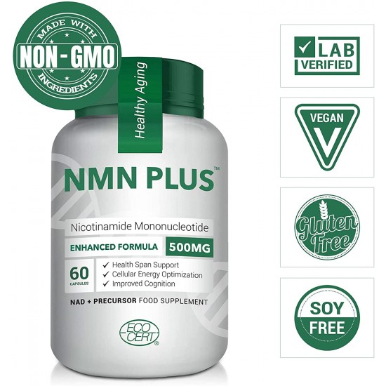 NMN PlUS Resistenza massima NMN Capsule NMN con canapa, 500mg per dose, 60 capsule