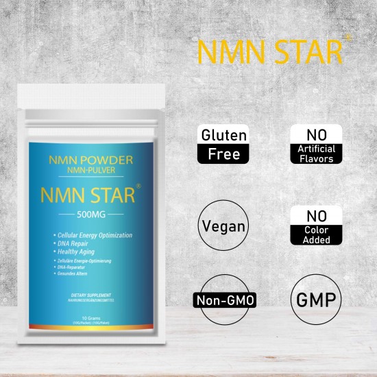 NMN STAR Poudre de NMN Ultra Haute Pureté 500mg par Portion