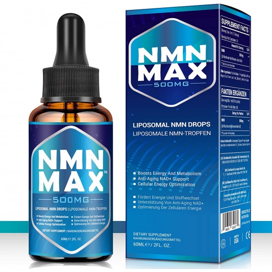 NMN MAX Liposomal NMN Drops 500mg per serving 60 ml