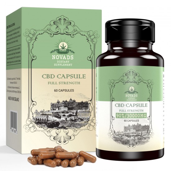 Novads C-B-D 500mg/Capsul, 30000mg 90% 60 Capsules, New formula Novads C-B-D 500mg/Capsul, 30000mg 90% 60 Capsules, New formula