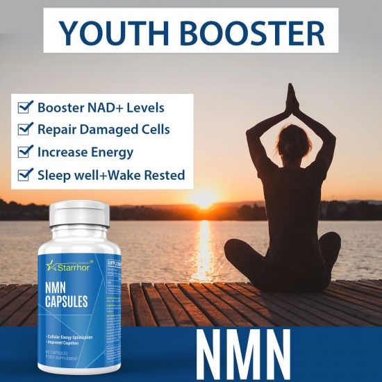Starhonor NMN Capsules avec Force Maximale 500mg 60 Capsules
