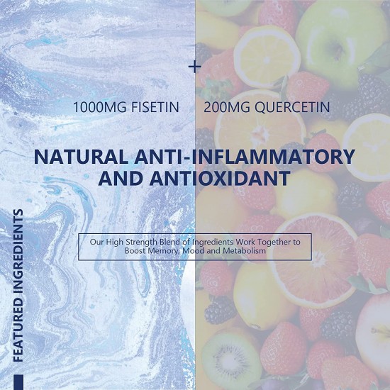 Vitablossom Liposomal Fisetina con Quercetina 1200mg/ 60 Cápsulas Blandas, Suplemento Vitamínico de Favonoides Antioxidantes de Alta Absorción