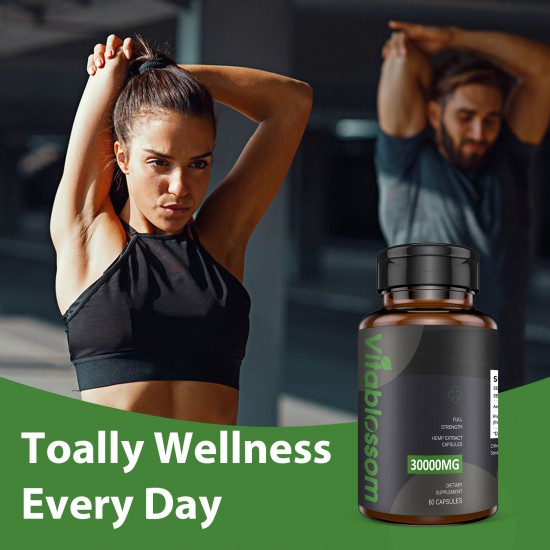 Vitablossom Hemp Capsule, 3000mg 60 Capsules Classic Formula, Made in UK Vitablossom Hemp Capsule, 3000mg 60 Capsules Classic Formula, Made in UK