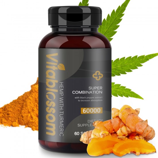 Vitablossom 83% Hemp Oil 60000mg Turmeric 60 Hemp oil Softgels, New Arrival promotion Vitablossom 83% Hemp Oil 60000mg Turmeric 60 Hemp oil Softgels, New Arrival promotion