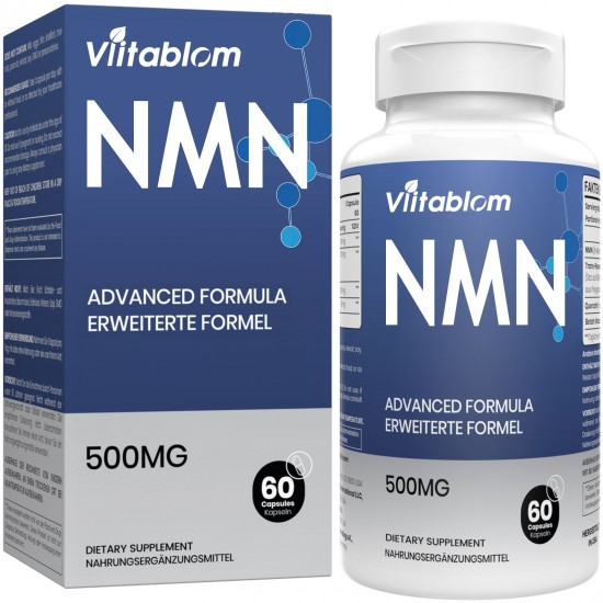  Vitablossom Advanced Formula NMN Cápsula con Fuerza Máxima, 500mg por Porción, 60 cápsulas