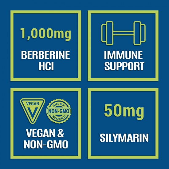 Vitablossom Premium Berberine 1000mg HCL Complex Supplement with Silymarin for Better Absorption, New Arrival promotion Vitablossom Premium Berberine 1000mg HCL Complex Supplement with Silymarin for Better Absorption, New Arrival promotion