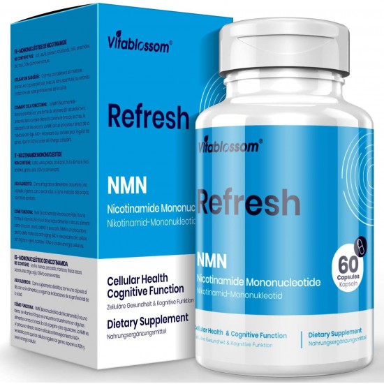 Vitablossom Refresh NMN Cápsulas con Fuerza Máxima 500mg 60 Cápsulas