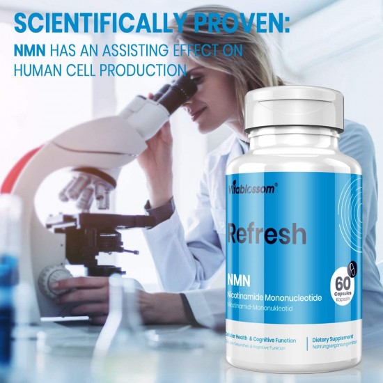 Vitablossom Refresh NMN Kapseln mit maximaler Stärke 500 mg 60 Kapseln