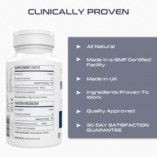NMN Vitamin Shower Capsules with Maximum Strength 500mg 60 Capsules NMN Vitamin Shower Capsules with Maximum Strength 500mg 60 Capsules