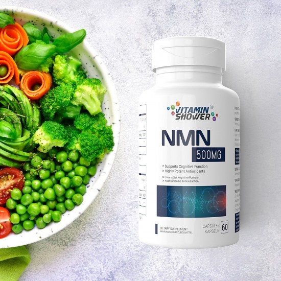 NMN Vitamin Shower Capsules with Maximum Strength 500mg 60 Capsules