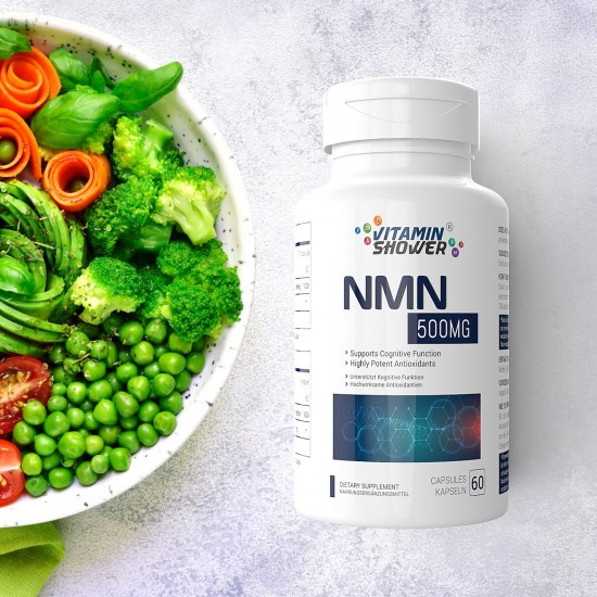 NMN Vitamin Shower Cápsulas con Fuerza Máxima 500mg 60 Cápsulas