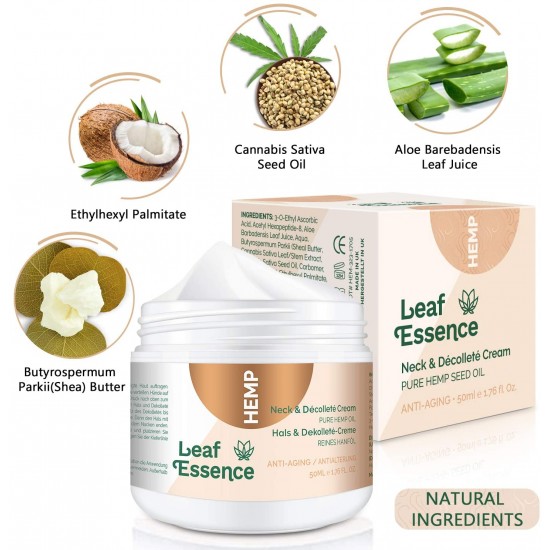 Leaf Essence Hemp Neck Tightening Cream, Anti Aging Moisturizer for Neck & Décolleté Leaf Essence Hemp Neck Tightening Cream, Anti Aging Moisturizer for Neck & Décolleté