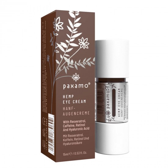 Paxamo Crème pour les yeux au chanvre avec resvératrol, caféine, rétinol et acide hyaluronique