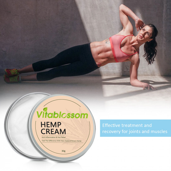 Vitablossom Crema de cáñamo para el alivio del dolor y antiinflamatoria