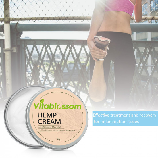 Vitablossom Crema de cáñamo para el alivio del dolor y antiinflamatoria