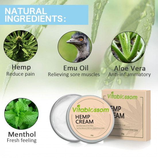 Vitablossom Pain Relief & Anti-inflammatory Hemp Cream