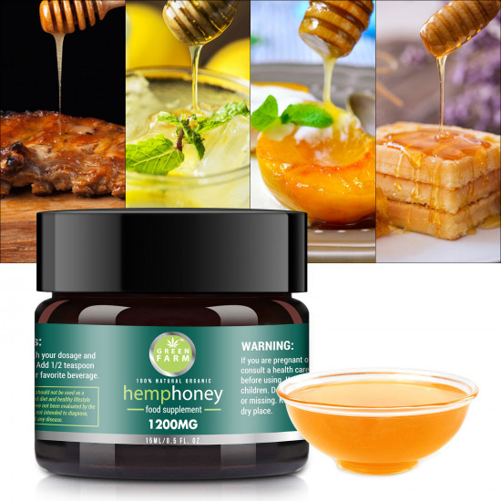 Green Farm Raw Hemp Honey, 1200mg 10% 15ml, New Arrival promotion Green Farm Raw Hemp Honey, 1200mg 10% 15ml, New Arrival promotion