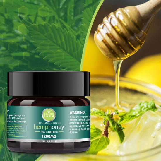 Green Farm Raw Hemp Honey, 1200mg 10% 15ml, New Arrival promotion