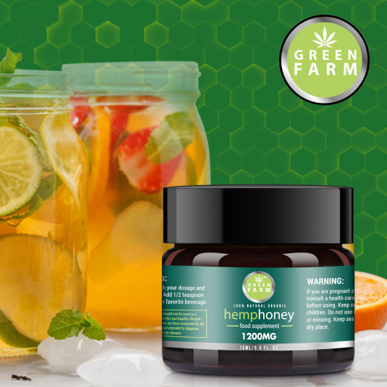 Green Farm Miel de Chanvre cru, 1200mg 10% 15ml, Nouvelle Promotion