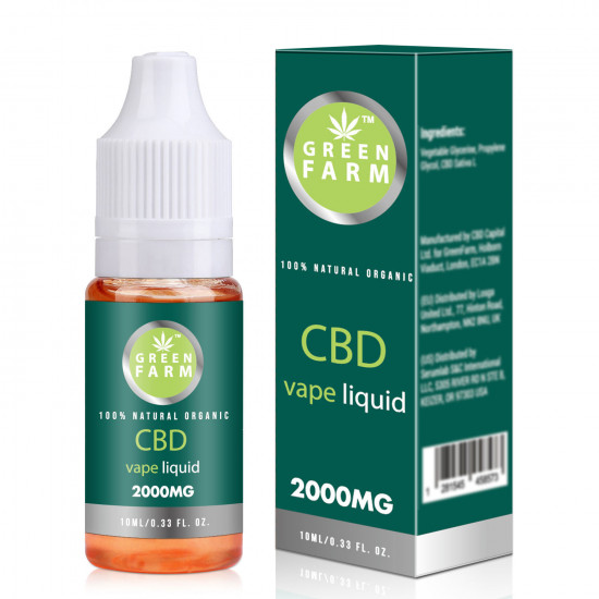 Green Farm Hanföl Vape Liquid(für E-Zigaretten) , 2000mg 20% 10ml, neue Lieferung