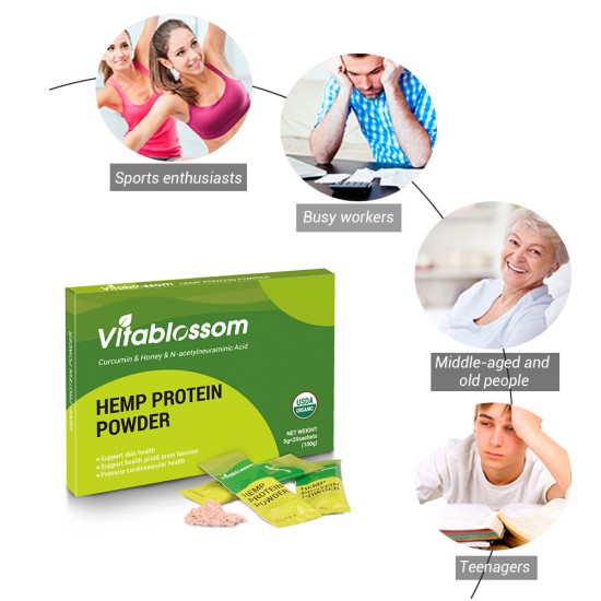 Vitablossom Hemp Protein Powder, USDA Organic 100g (5g*20 sachets) Vitablossom Hemp Protein Powder, USDA Organic 100g (5g*20 sachets)