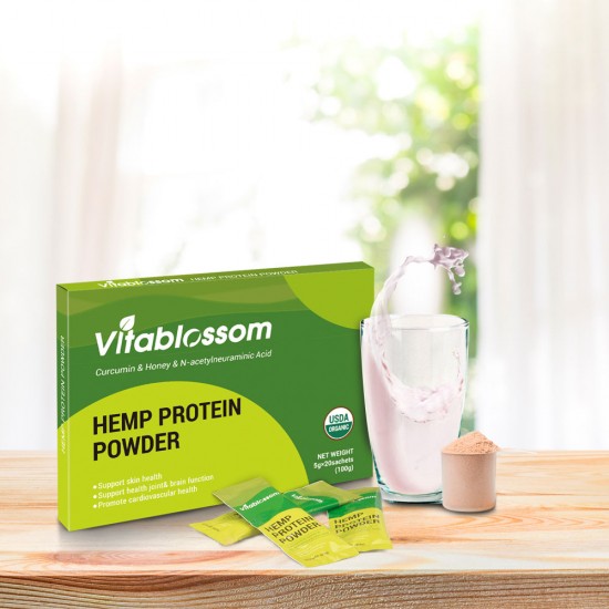 Vitablossom polvere di proteine di canapa, USDA 100g biologici (5g * 20 bustine)