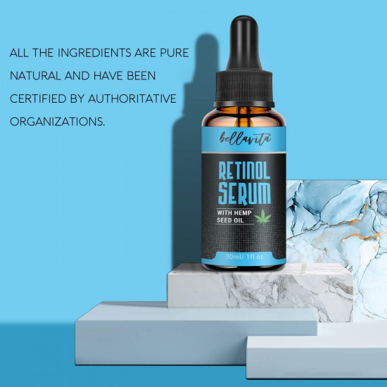 Bellavita Hemp Retinol Serum with Hemp Seed Oil, Anti Aging, Anti-inflammatory Bellavita Hemp Retinol Serum with Hemp Seed Oil, Anti Aging, Anti-inflammatory