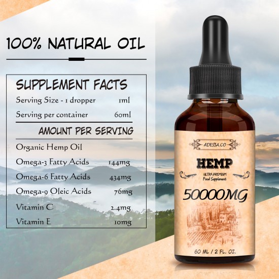 ADESSA.CO 50000mg/ 60000mg/ 100000mg 60ml Hemp oil, Made in Slovenia