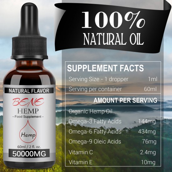 BENEHEMP Hemp Oil Drops 50000mg 60ml BENEHEMP Hemp Oil Drops 50000mg 60ml