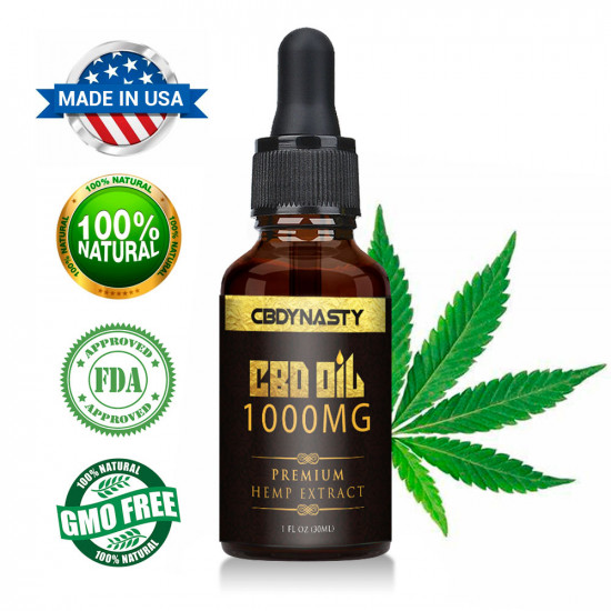 CB-DYNASTY Broad Spectrum Extract Hemp Oil 30ml, High Strength Hemp Extract, 1000mg Made in USA