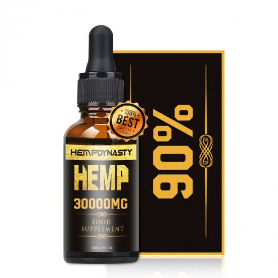 Hemp DYNASTY Broad Spectrum Extract Hemp Oil 30000mg, High Strength Hemp Extract, 30ml Made in USA