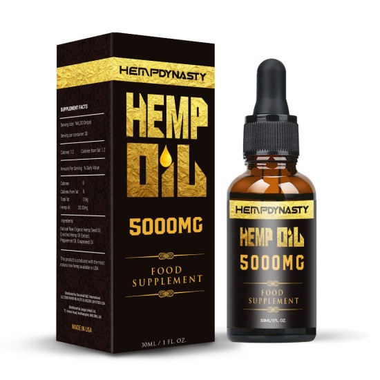  Hemp DYNASTY Extracto de amplio espectro Aceite de cáñamo 5000mg, Extracto de cáñamo de alta resistencia, 30ml Hecho en EE.UU.