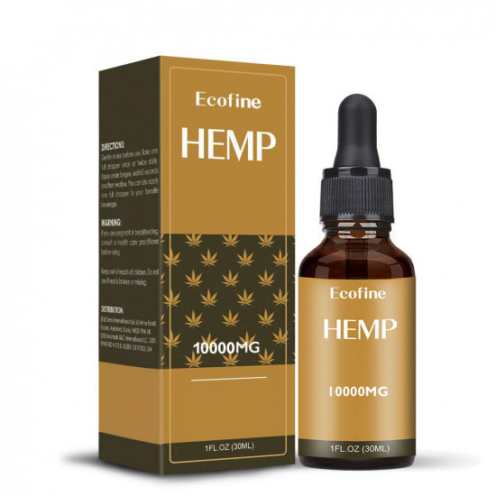 Ecofine 10000mg 30ml Broad Spectrum Hemp Oil, High Strength Extract Pure Organic Hemp Oil - Made in USA