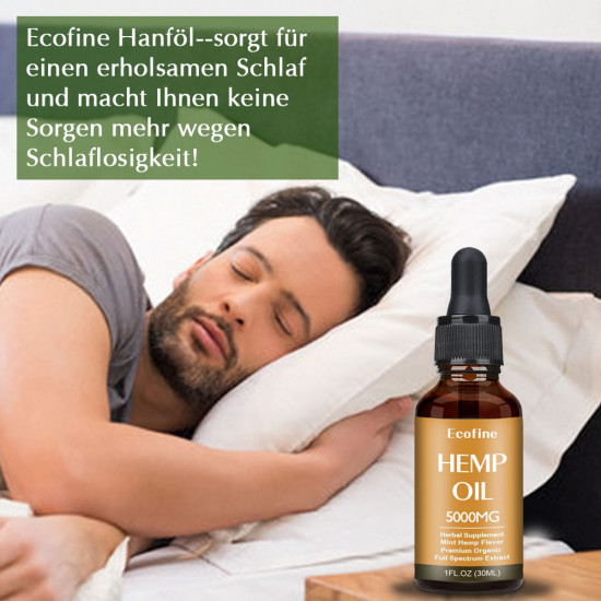 Ecofine 5000mg 30ml d'huile de chanvre à large spectre, huile de chanvre biologique pure d'extrait de haute résistance - Fabriqué en USA