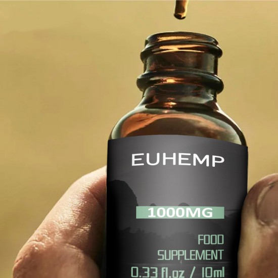 EUHEMP Aceite de Cáñamo en Gotas 1000MG, Hecho con Cáñamo Cultivado en la Naturaleza, 10 ML