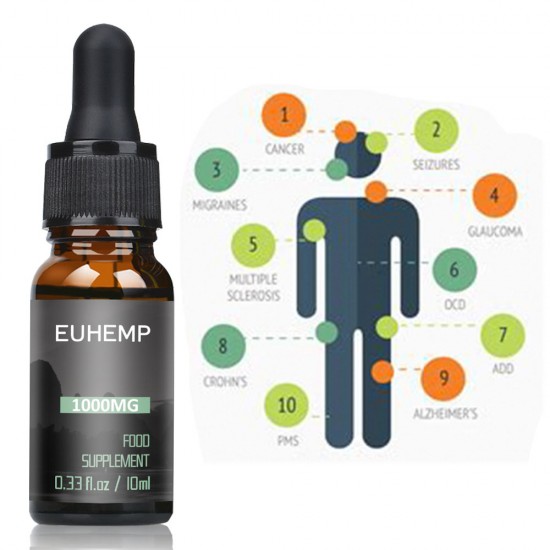 EUHEMP Hanftropfen-Tropfen 1000MG, hergestellt aus in der Natur angebautem Hanf, 10 ml